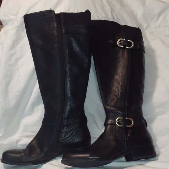 Naturalizer Josey Black Leather Boot Wide Shaft 6½‎ - Picture 3 of 15